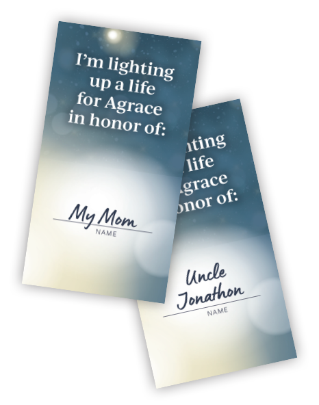 agrace light up a life dedication cards with names